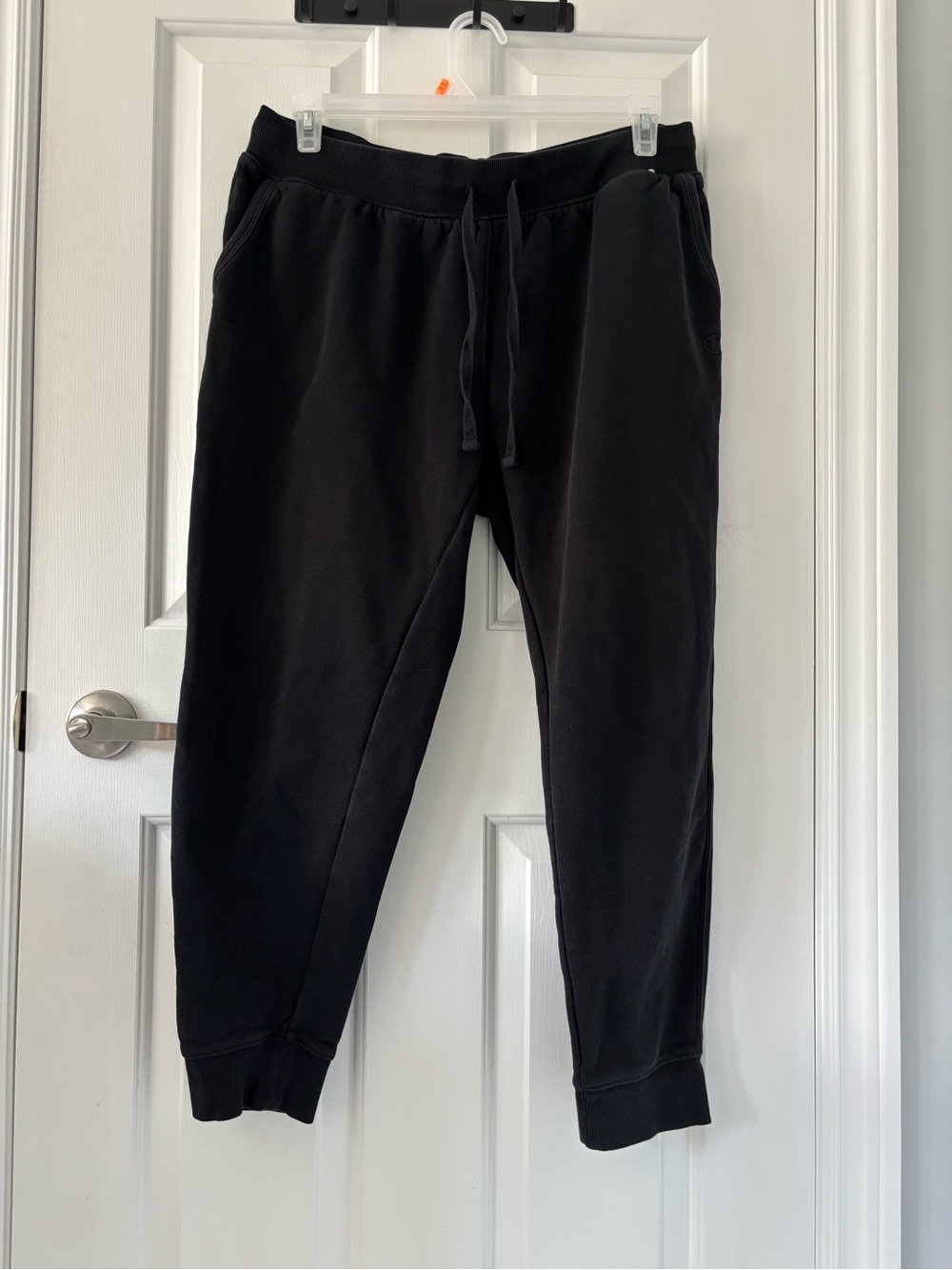 Champion Black Men's Drawstring Joggers Cotton Blend Fleece lined